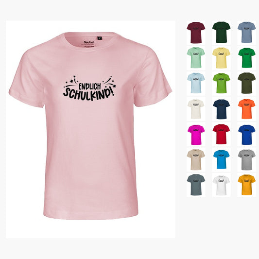 MiMaMäuschen Kinder T-Shirt Schulkind Endlich Schulkind Sternschnuppe (schwarzer Druck) 1 – Übersicht