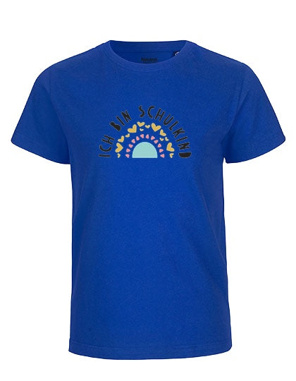 MiMaMäuschen Kinder Bio T-Shirt Schulkind Ich bin Schulkind Regenbogen 3 – Royal