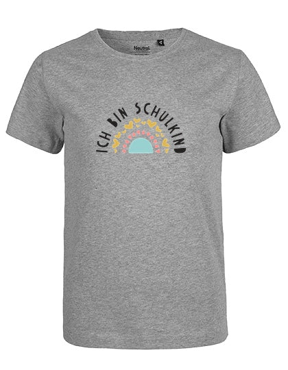 MiMaMäuschen Kinder Bio T-Shirt Schulkind Ich bin Schulkind Regenbogen 1 – Sport Grey