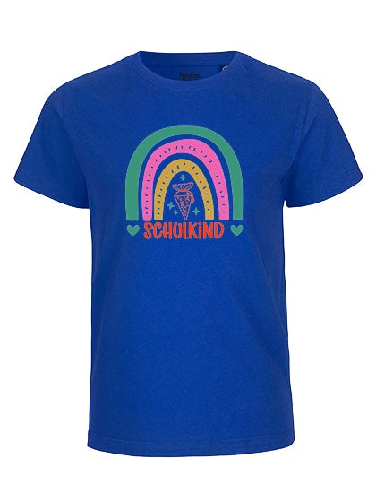 MiMaMäuschen Kinder Bio T-Shirt Schulkind Bunter Regenbogen 3 – Royal