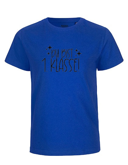MiMaMäuschen Kinder Bio T-Shirt Schulkind Du Bist 1. Klasse (schwarzer Druck) 3 – Royal