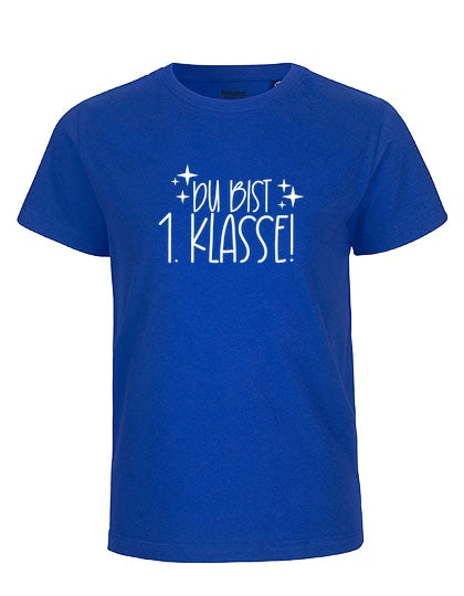 MiMaMäuschen Kinder Bio T-Shirt Schulkind Du Bist 1. Klasse (weißer Druck) 3 – Royal