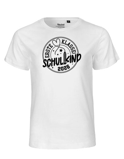 MiMaMäuschen Kinder Bio T-Shirt Schulkind Erste Klasse Stift (schwarzer Druck) 2 – White