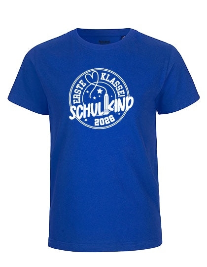 MiMaMäuschen Kinder Bio T-Shirt Schulkind Erste Klasse Stift (weißer Druck) 3 – Royal