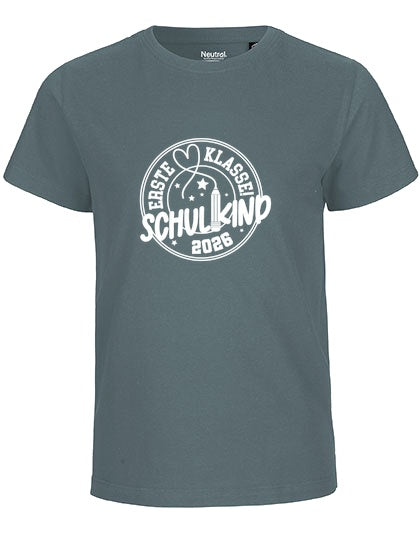 MiMaMäuschen Kinder Bio T-Shirt Schulkind Erste Klasse Stift (weißer Druck) 3 – Teal