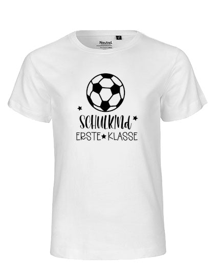 MiMaMäuschen Kinder Bio T-Shirt Schulkind Fussball (schwarzer Druck) 2 – White