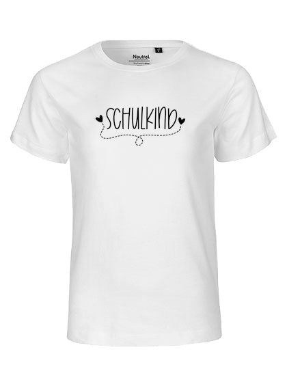 MiMaMäuschen Kinder Bio T-Shirt Schulkind Herzen (schwarzer Druck) 2 – White