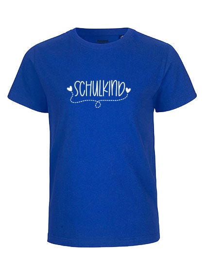 MiMaMäuschen Kinder Bio T-Shirt Schulkind Herzen (weißer Druck) 3 – Royal