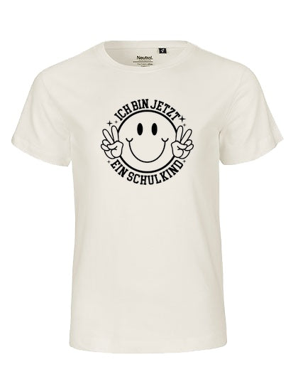 MiMaMäuschen Kinder Bio T-Shirt Schulkind Ich bin jetzt ein Schulkind (schwarzer Druck) 2 – Natural