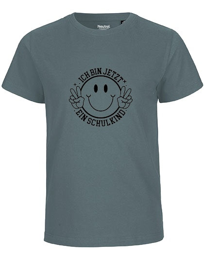 MiMaMäuschen Kinder Bio T-Shirt Schulkind Ich bin jetzt ein Schulkind (schwarzer Druck) 3 – Teal