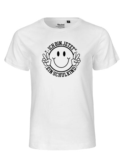 MiMaMäuschen Kinder Bio T-Shirt Schulkind Ich bin jetzt ein Schulkind (schwarzer Druck) 2 – White