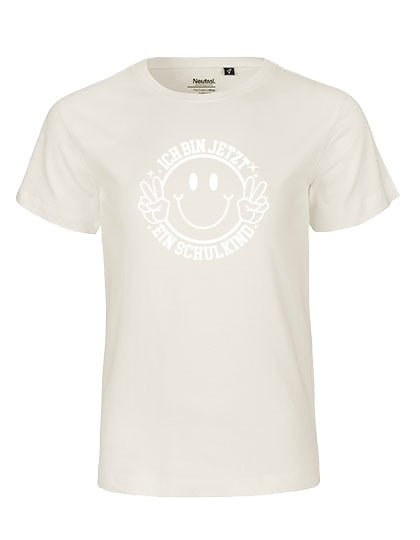 MiMaMäuschen Kinder Bio T-Shirt Schulkind Ich bin jetzt ein Schulkind (weißer Druck) 2 – Natural