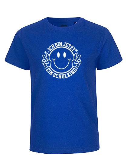 MiMaMäuschen Kinder Bio T-Shirt Schulkind Ich bin jetzt ein Schulkind (weißer Druck) 3 – Royal