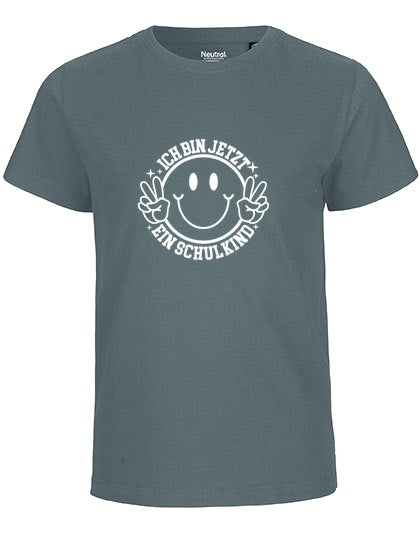 MiMaMäuschen Kinder Bio T-Shirt Schulkind Ich bin jetzt ein Schulkind (weißer Druck) 3 – Teal