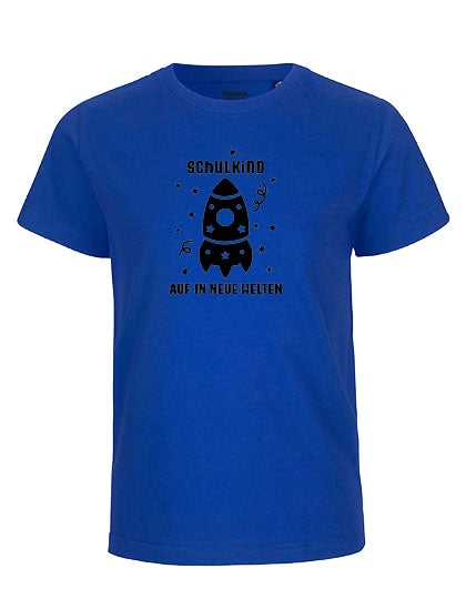 MiMaMäuschen Kinder Bio T-Shirt Schulkind Rakete (schwarzer Druck) 3 – Royal