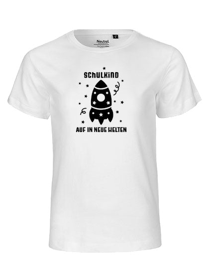 MiMaMäuschen Kinder Bio T-Shirt Schulkind Rakete (schwarzer Druck) 2 – White