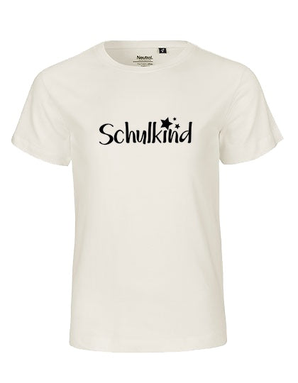 MiMaMäuschen Kinder Bio T-Shirt Schulkind Sterne (schwarzer Druck) 2 – Natural