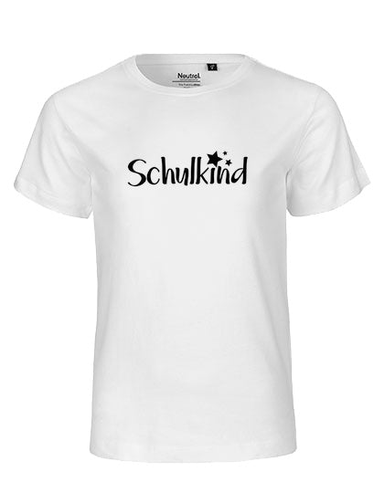 MiMaMäuschen Kinder Bio T-Shirt Schulkind Sterne (schwarzer Druck) 2 – White