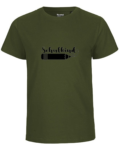 MiMaMäuschen Kinder Bio T-Shirt Schulkind Stift (schwarzer Druck) 2 – Military