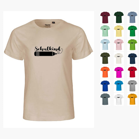 MiMaMäuschen Kinder Bio T-Shirt Schulkind Stift (schwarzer Druck) 2 – Übersicht