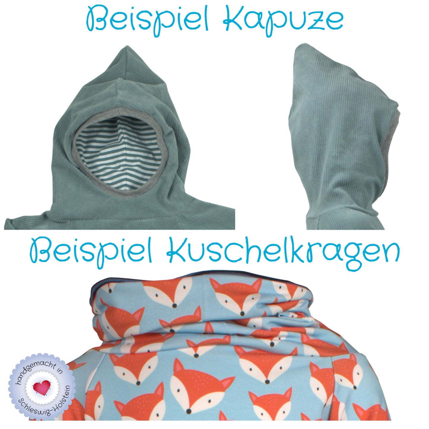 Damen Retrokleid Hoodiekleid Kleiner Wal hellblau