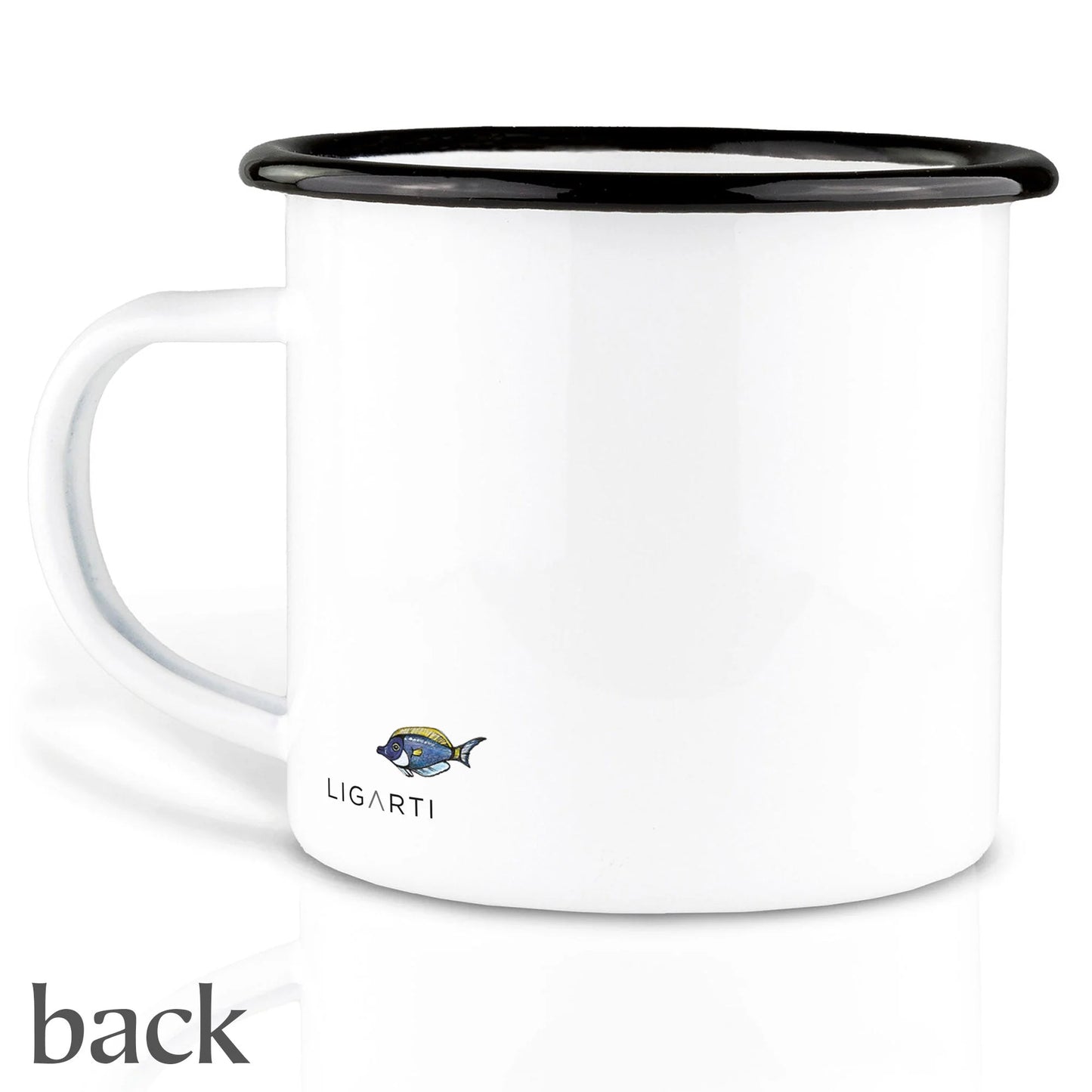LIGARTI – Emaille Becher – Tasse – Blauwale