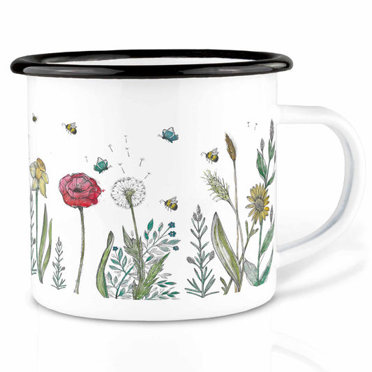 LIGARTI – Emaille Becher – Tasse – Blumenwiese