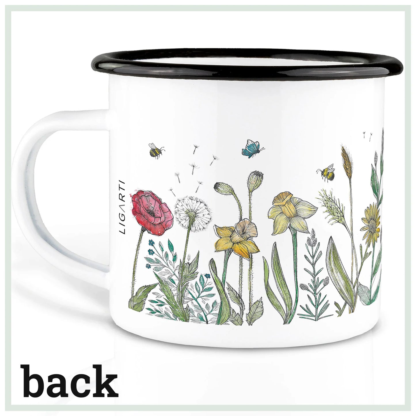 LIGARTI – Emaille Becher – Tasse – Blumenwiese