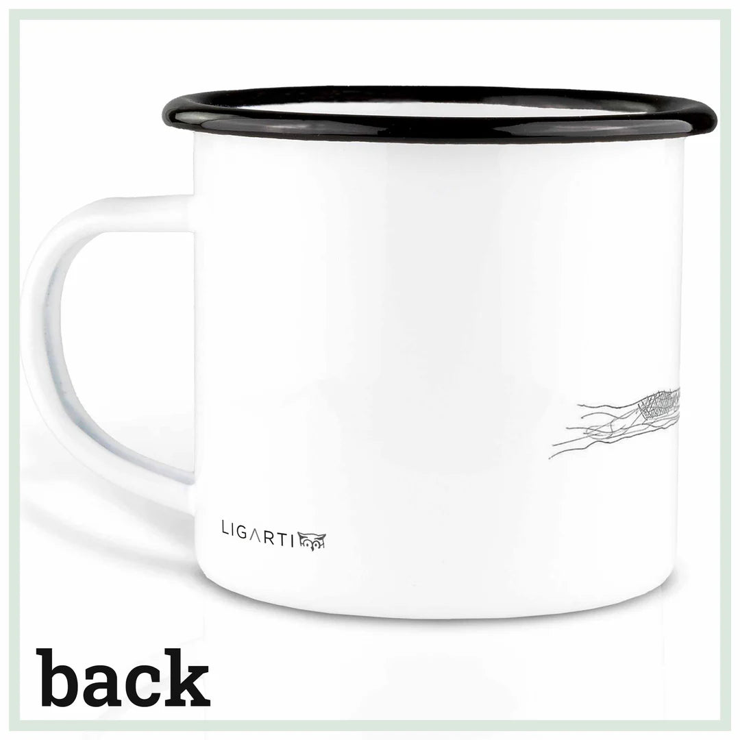 LIGARTI – Emaille Becher – Tasse – Brilleneule