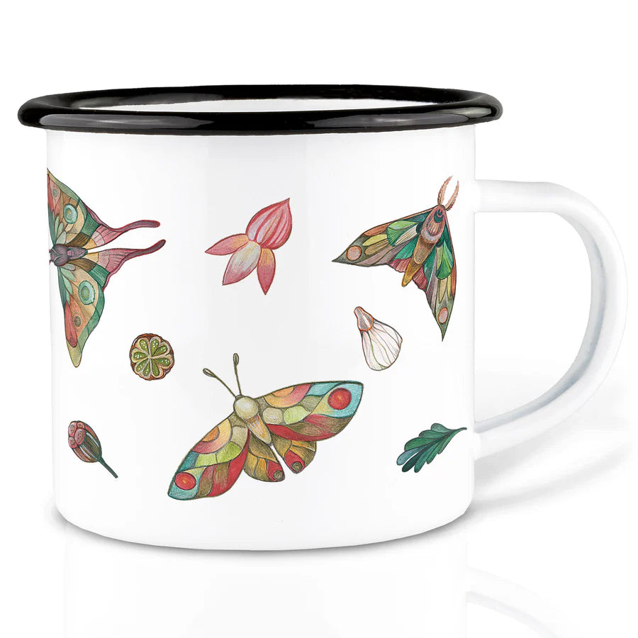 LIGARTI – Emaille Becher – Tasse – Bunte Motten