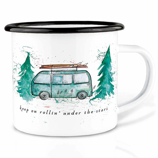 LIGARTI – Emaille Becher – Tasse – Camping Bus