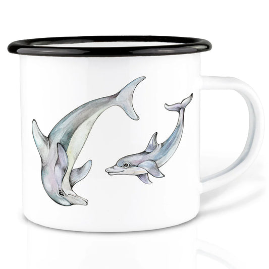 LIGARTI – Emaille Becher – Tasse – Delfine