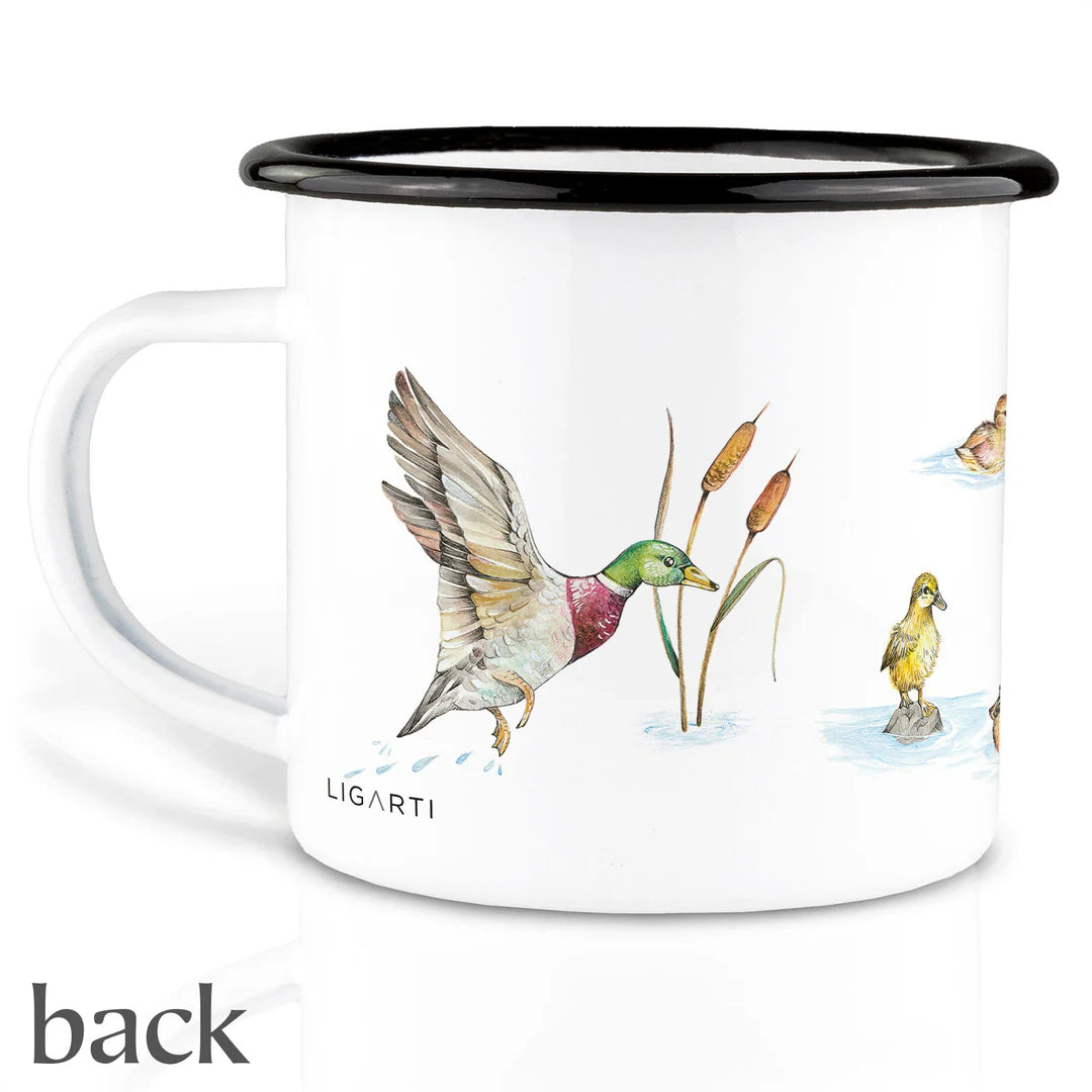 LIGARTI – Emaille Becher – Tasse – Ententeich