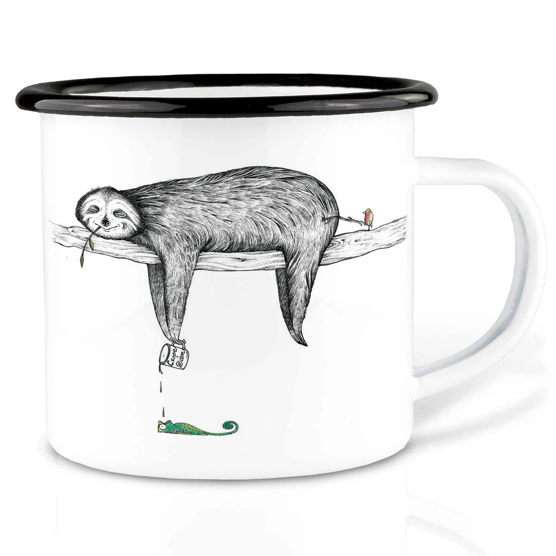 LIGARTI – Emaille Becher – Tasse – Faultier