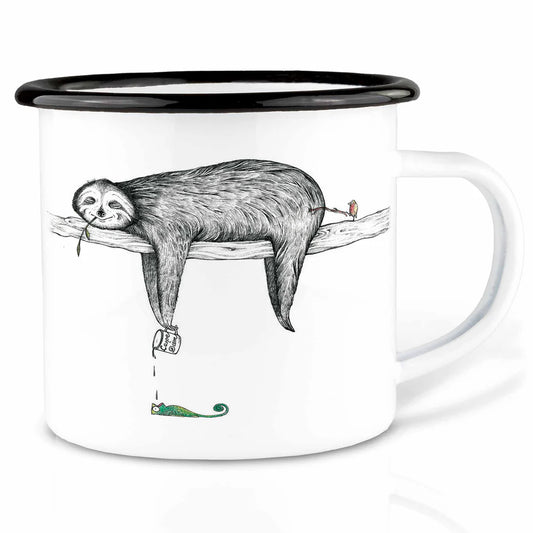 LIGARTI – Emaille Becher – Tasse – Faultier