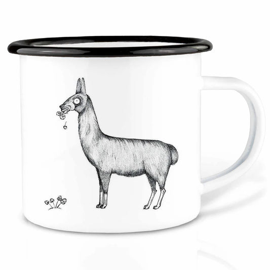 LIGARTI – Emaille Becher – Tasse – Lama