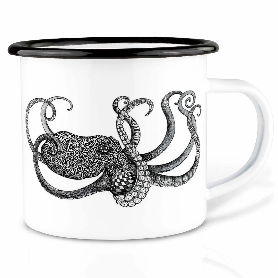 LIGARTI – Emaille Becher – Tasse – Oktopus