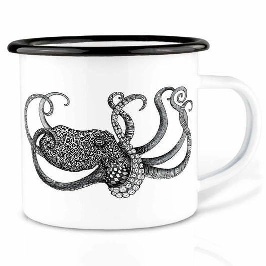 LIGARTI – Emaille Becher – Tasse – Oktopus