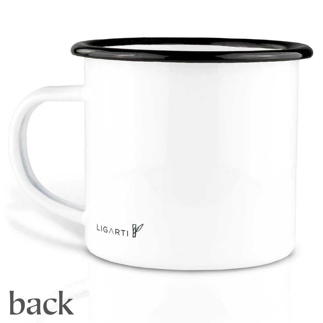 LIGARTI – Emaille Becher – Tasse – Panda Pause