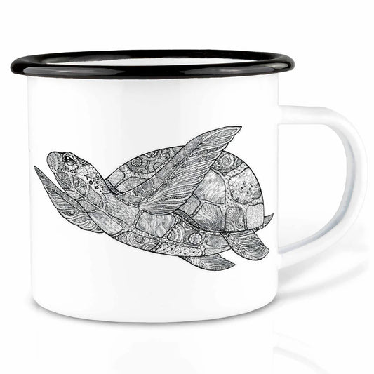 LIGARTI – Emaille Becher – Tasse – Schildkröte