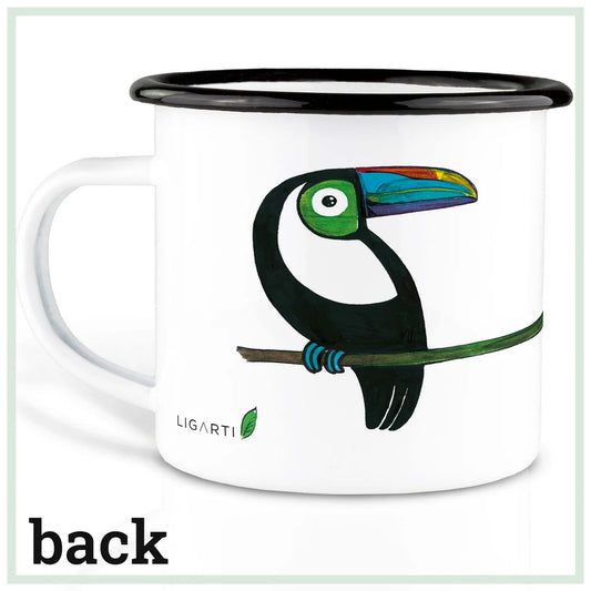 LIGARTI – Emaille Becher – Tasse – Tukanpaar
