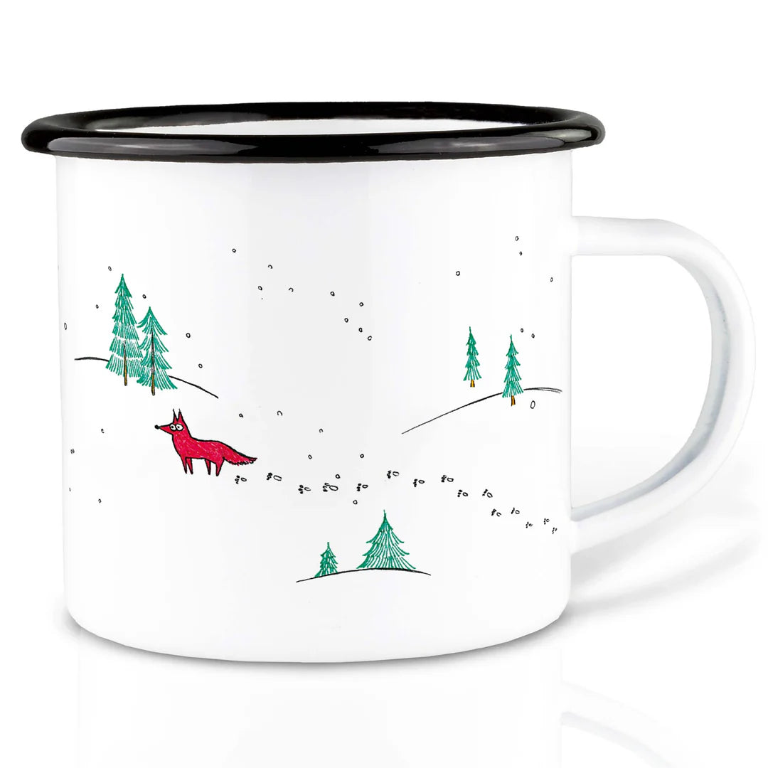 LIGARTI – Emaille Becher – Tasse – Winterfüchse