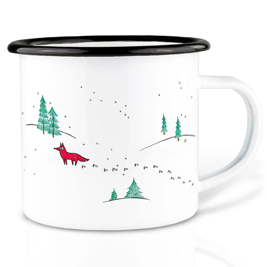 LIGARTI – Emaille Becher – Tasse – Winterfüchse