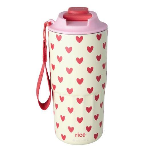 Rostfreier Stahl Thermosbecher - Crème - Hearts – Herzen