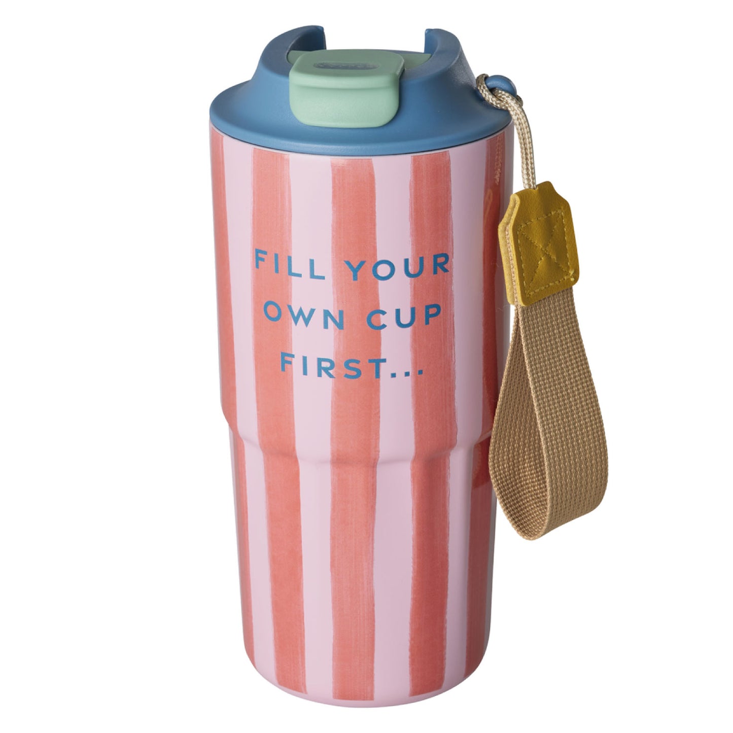 Rostfreier Stahl Thermosbecher - Pink - Organic Stripes Print